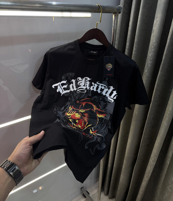Ed Hardy Black Logo Work Imported T-Shirt