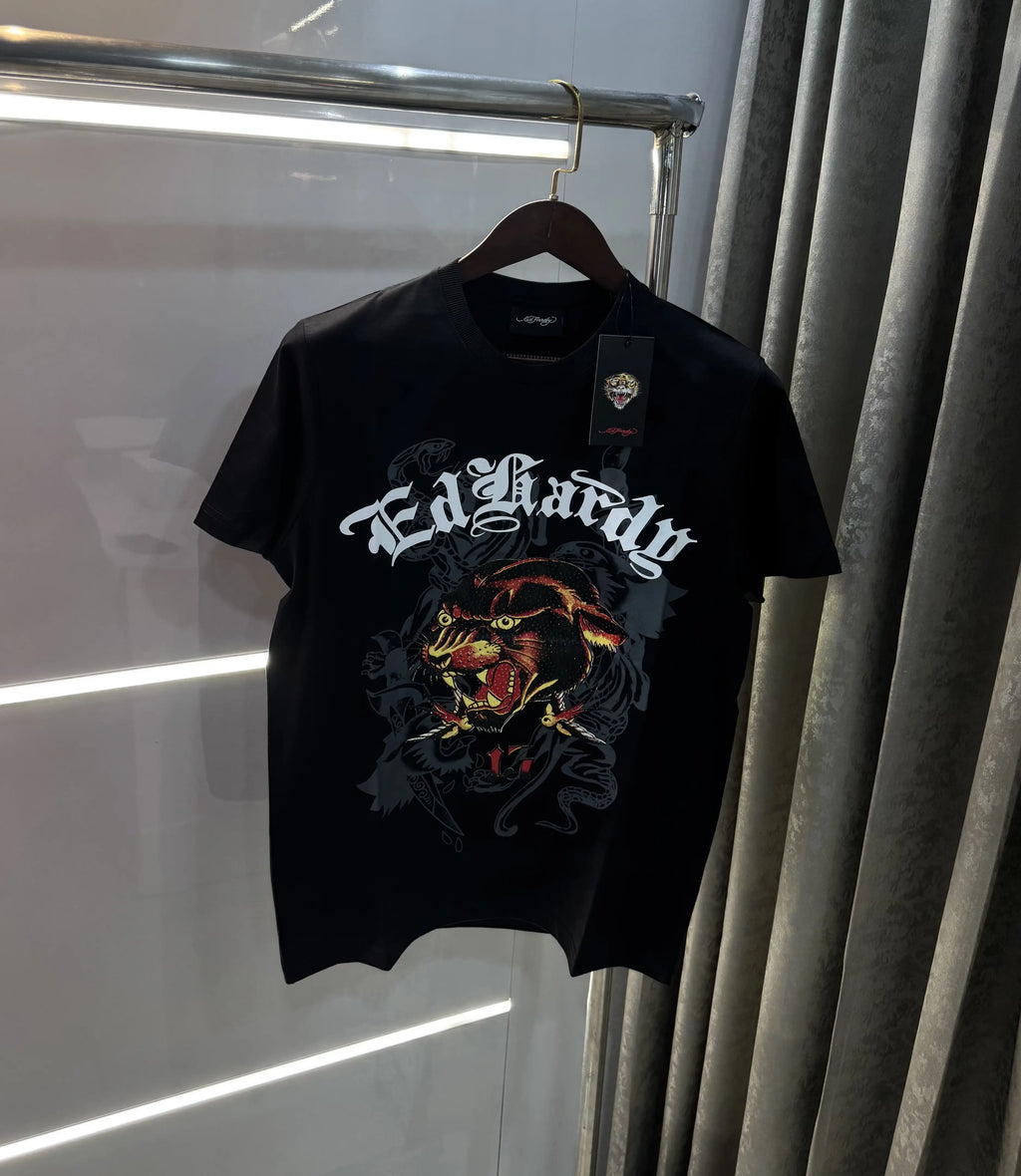 Ed Hardy Black Logo Work Imported T-Shirt