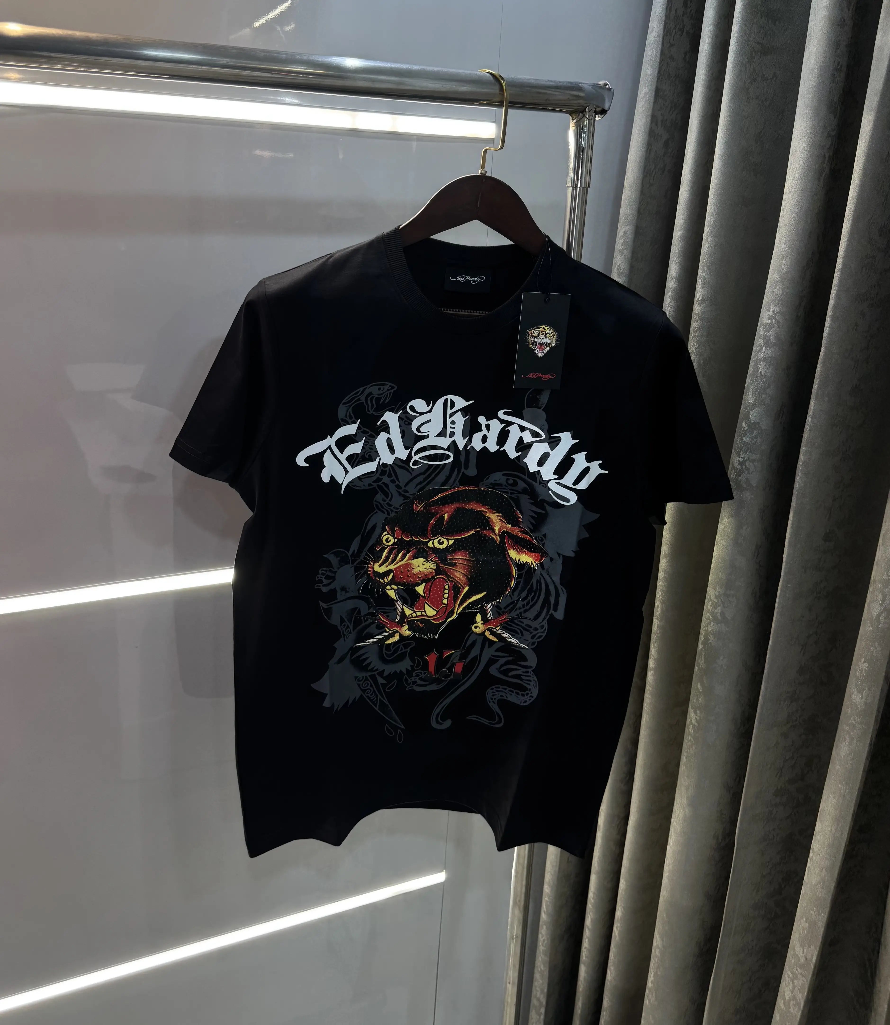 Ed Hardy Black Logo Work Imported T-Shirt