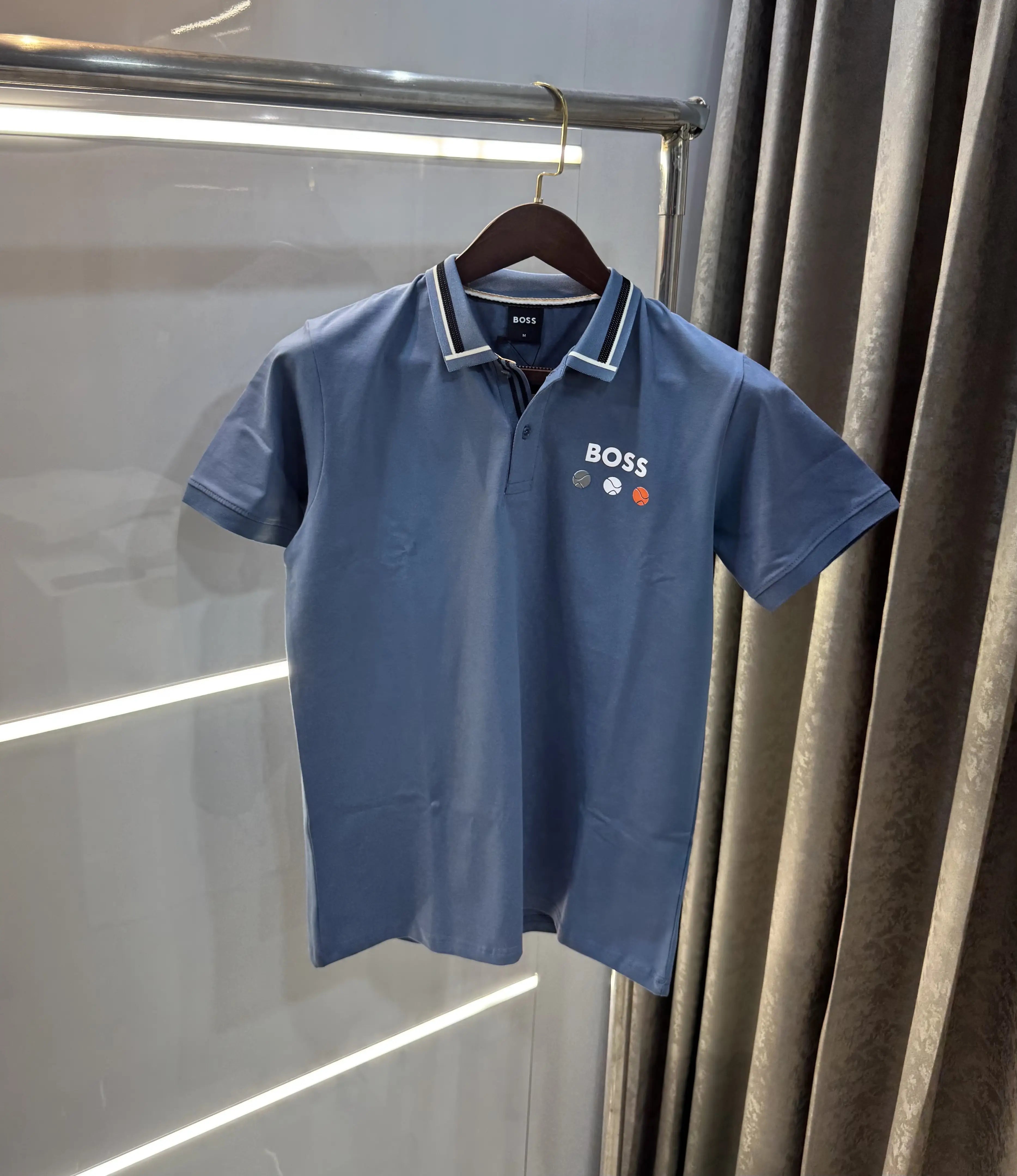 Hugo  Boss Blue Premium Polo T-shirt With Box Packing Secondary image
