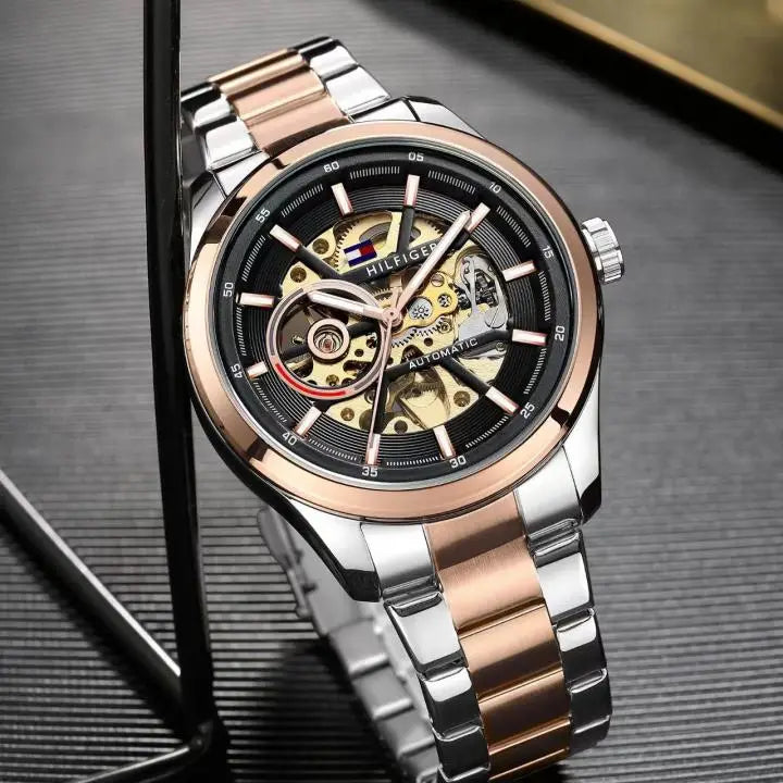 TOMMY HILFIGER AUTOMATIC DUAL TONE BLACK METAL Main image