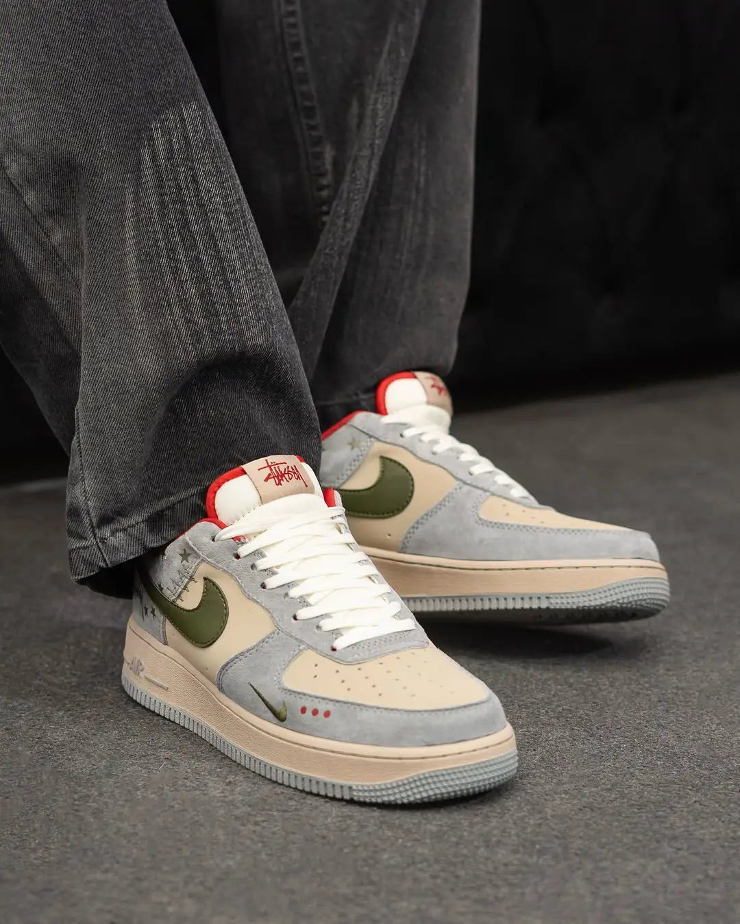 Nike Air Force 1 Low STUSSY X GREY RED