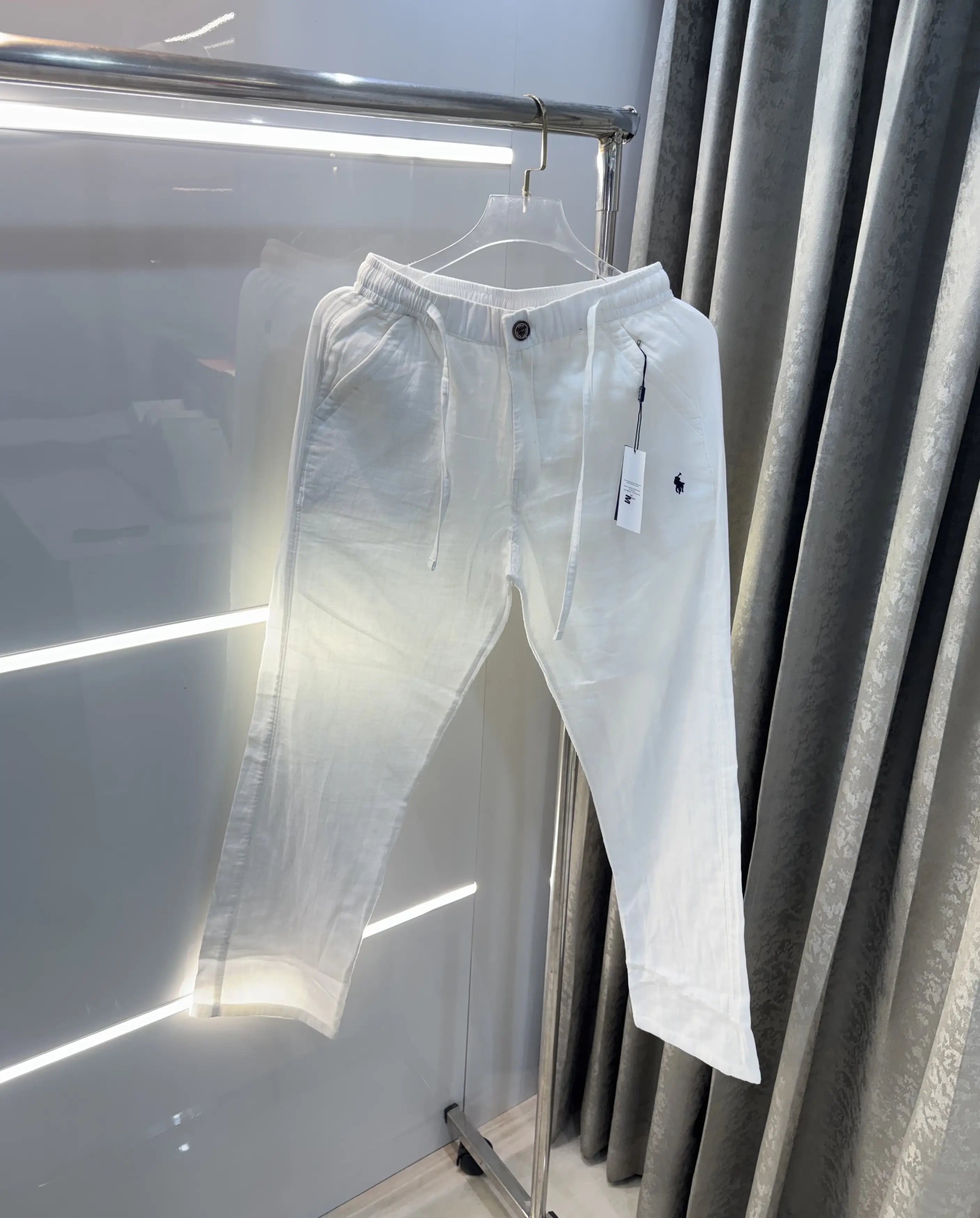 Ralph Lauren White Premium Linen Trouser Main image