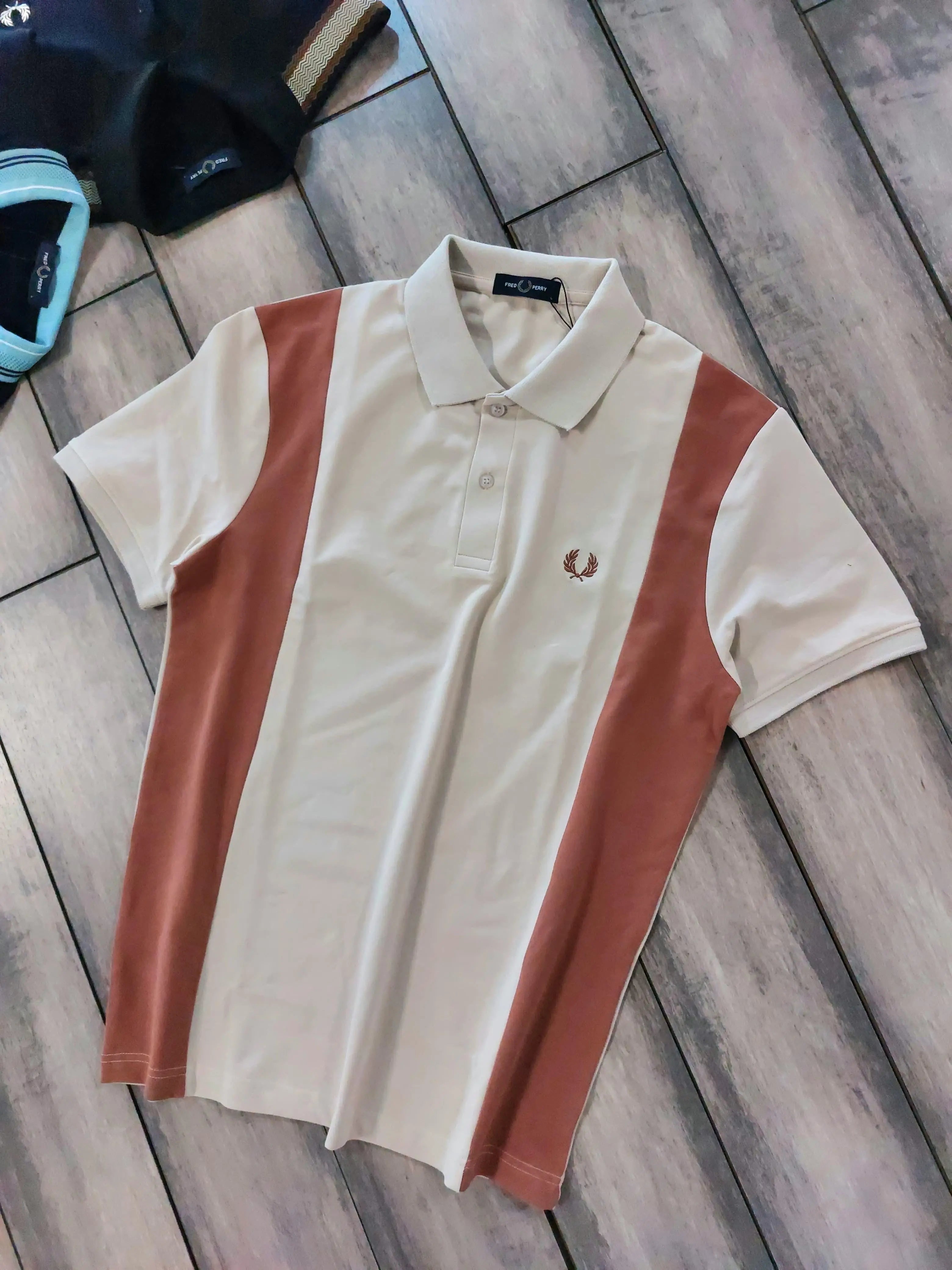 Fredperry Beige Embroidery Logo Premium Polo T-Shirt Main image