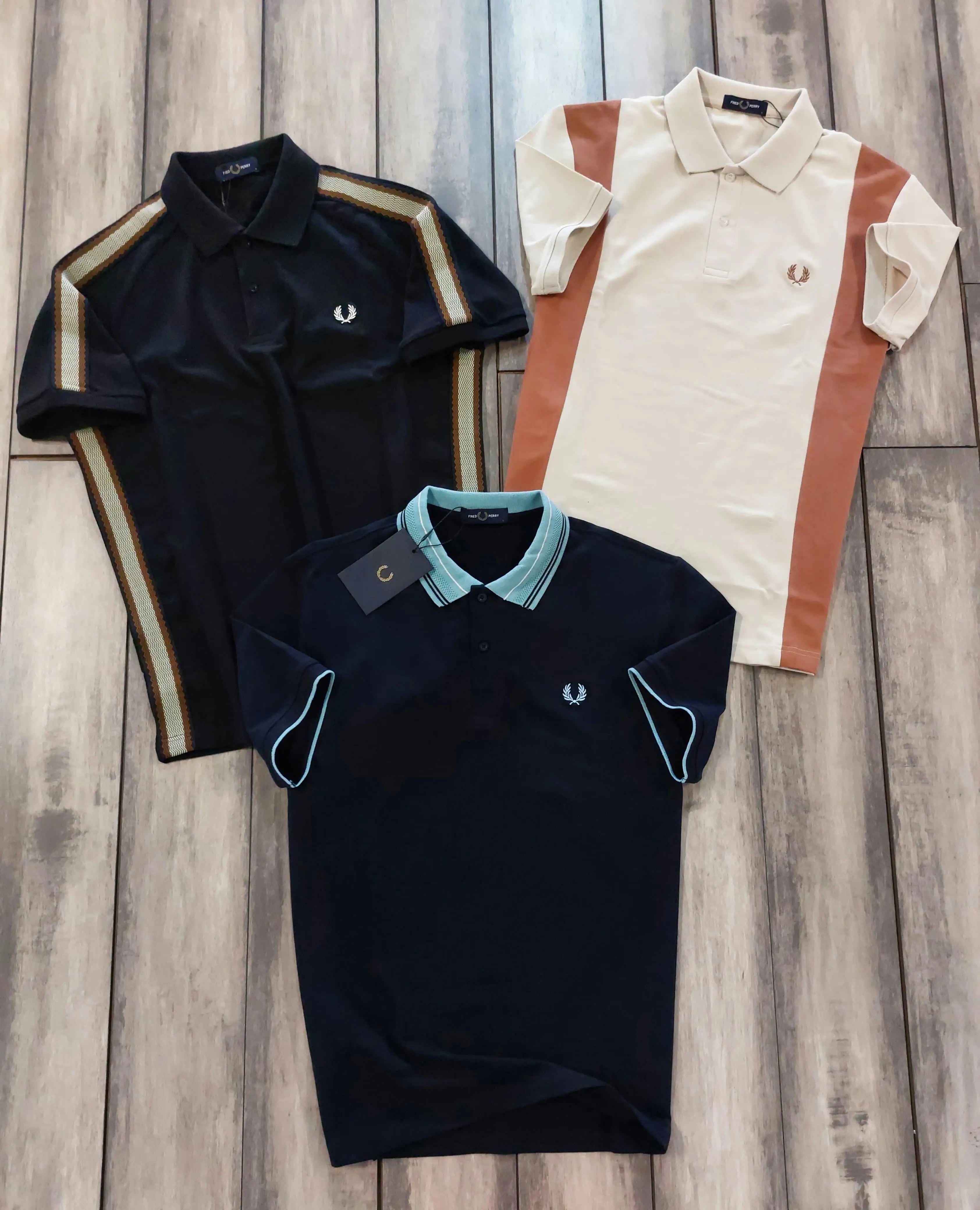Fredperry Navy Blue Embroidery Logo Premium Polo T-Shirt