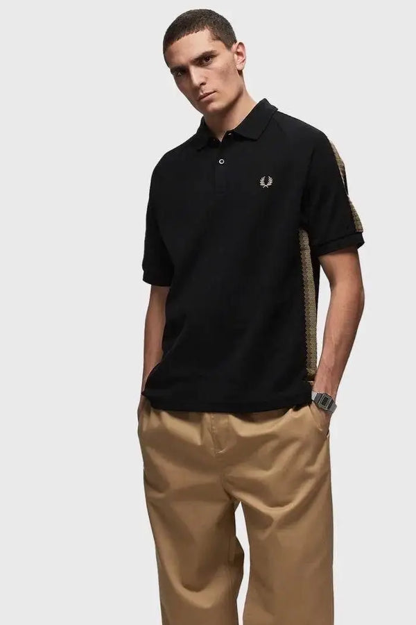 Fredperry Black Embroidery Logo Premium Polo T-Shirt