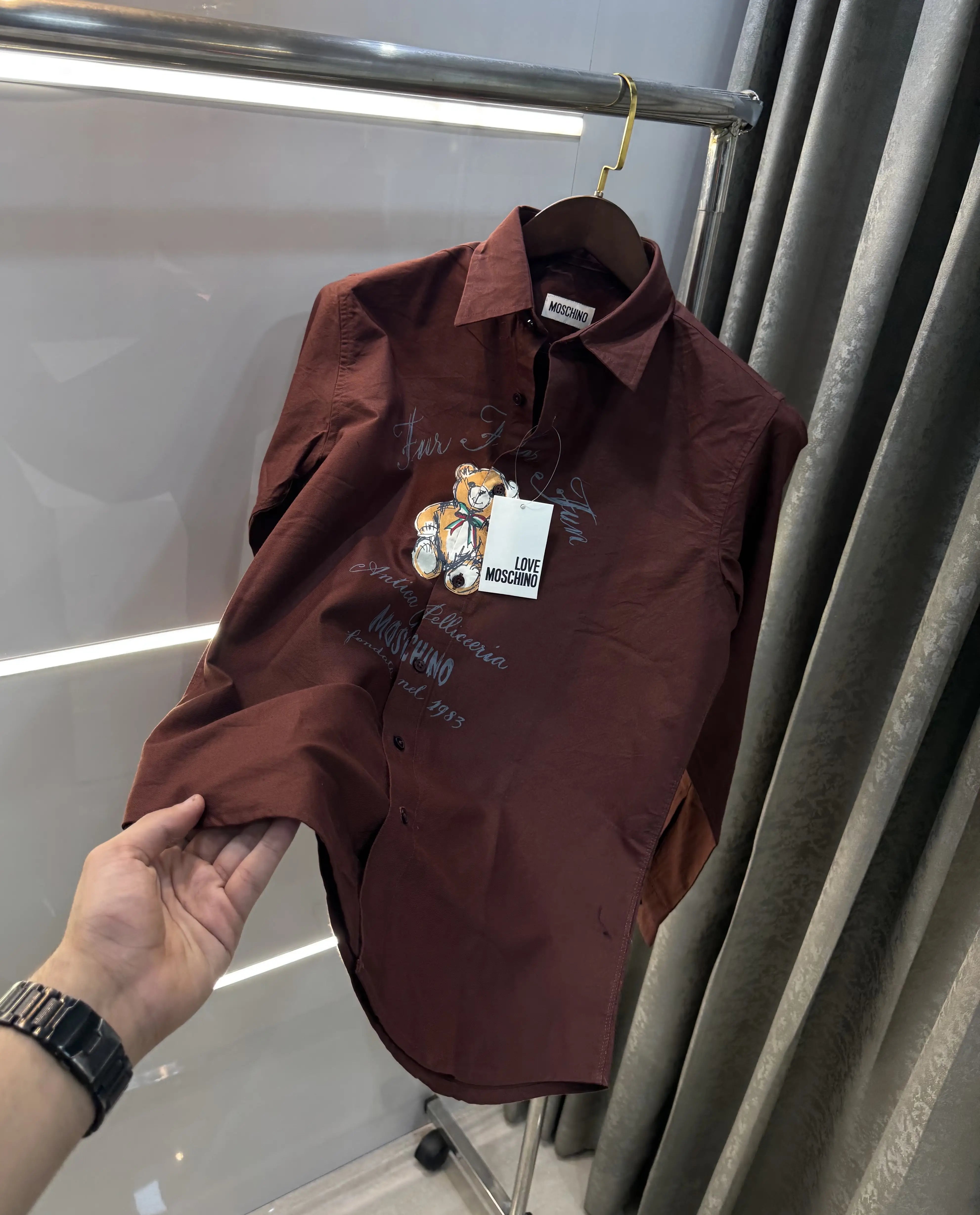 Moschino Brown Logo Work Premium Shirt Main image