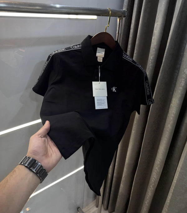 Calvin Klein Black Logo Work Premium Polo T-Shirt