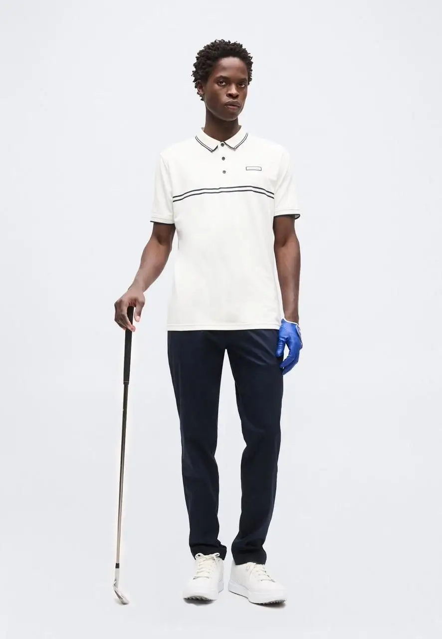 Calvin Klein Cream Logo Work Premium Polo T-Shirt