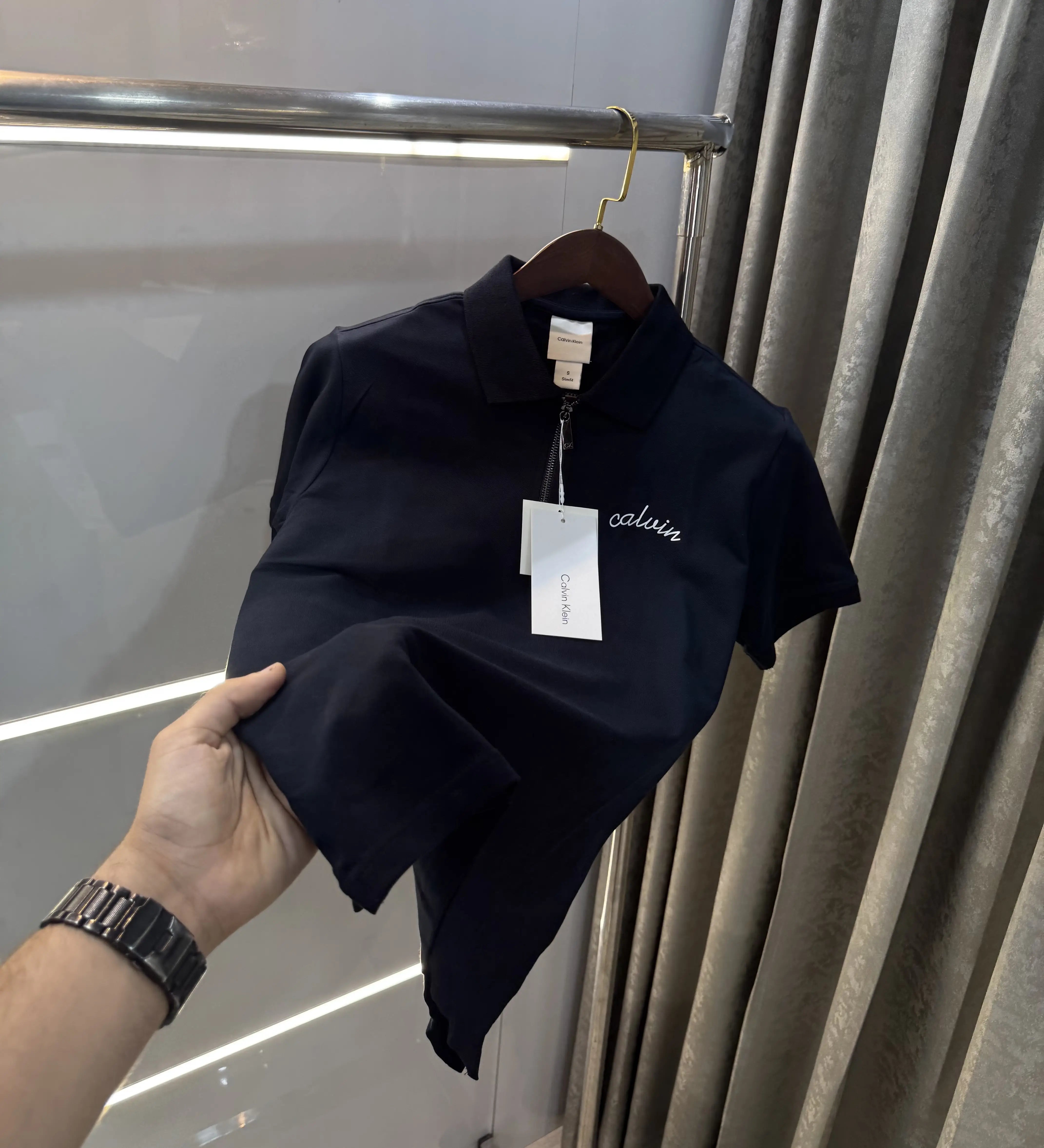 Calvin Klein Navy Blue Logo Work Premium Polo T-Shirt Main image