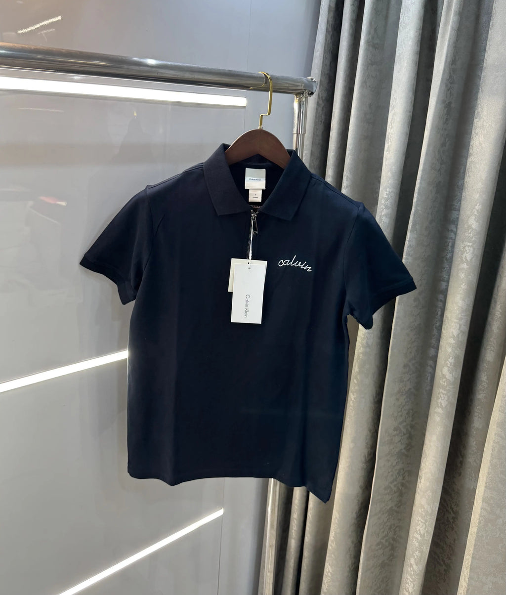 Calvin Klein Navy Blue Logo Work Premium Polo T-Shirt