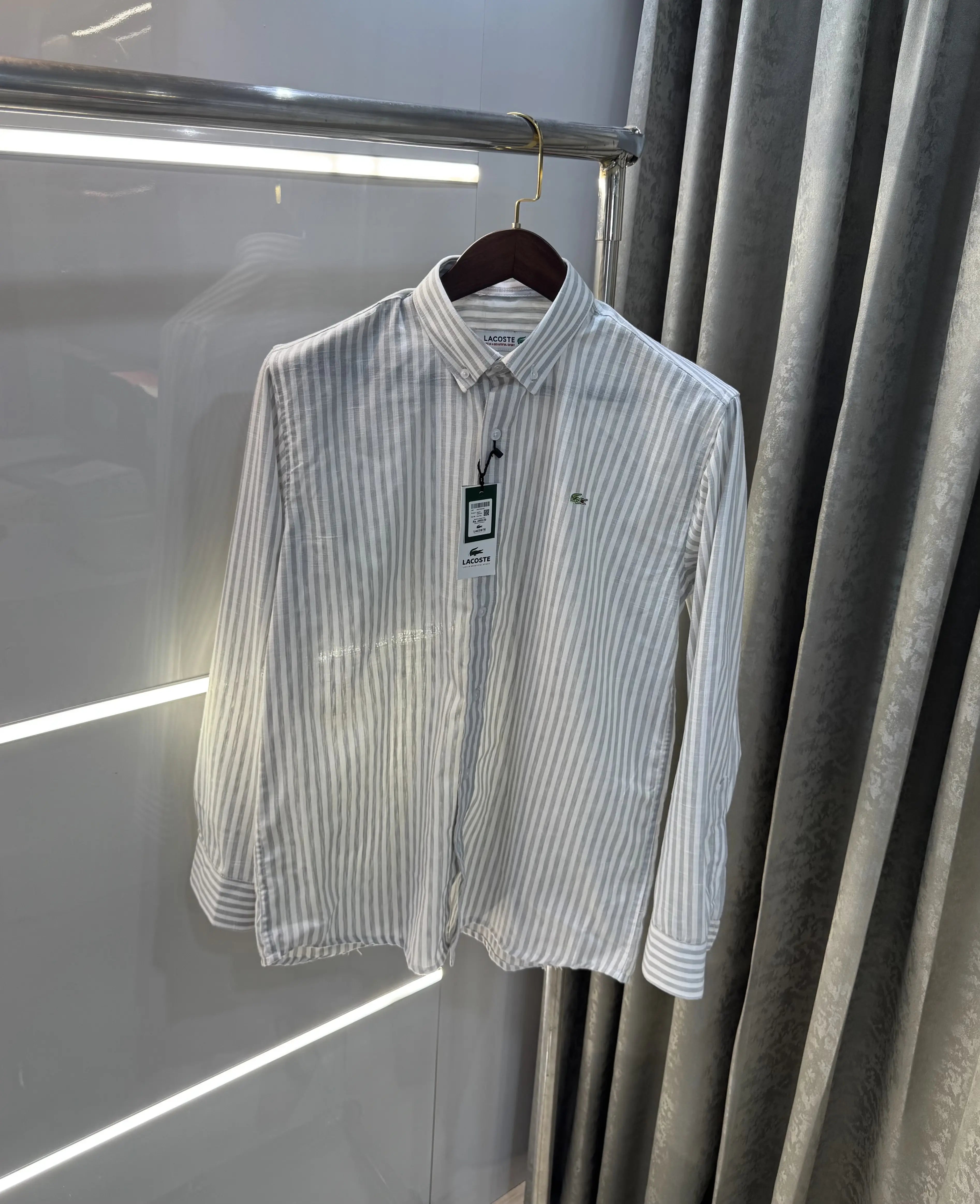 Lacoste Grey Strips Premium Shirt