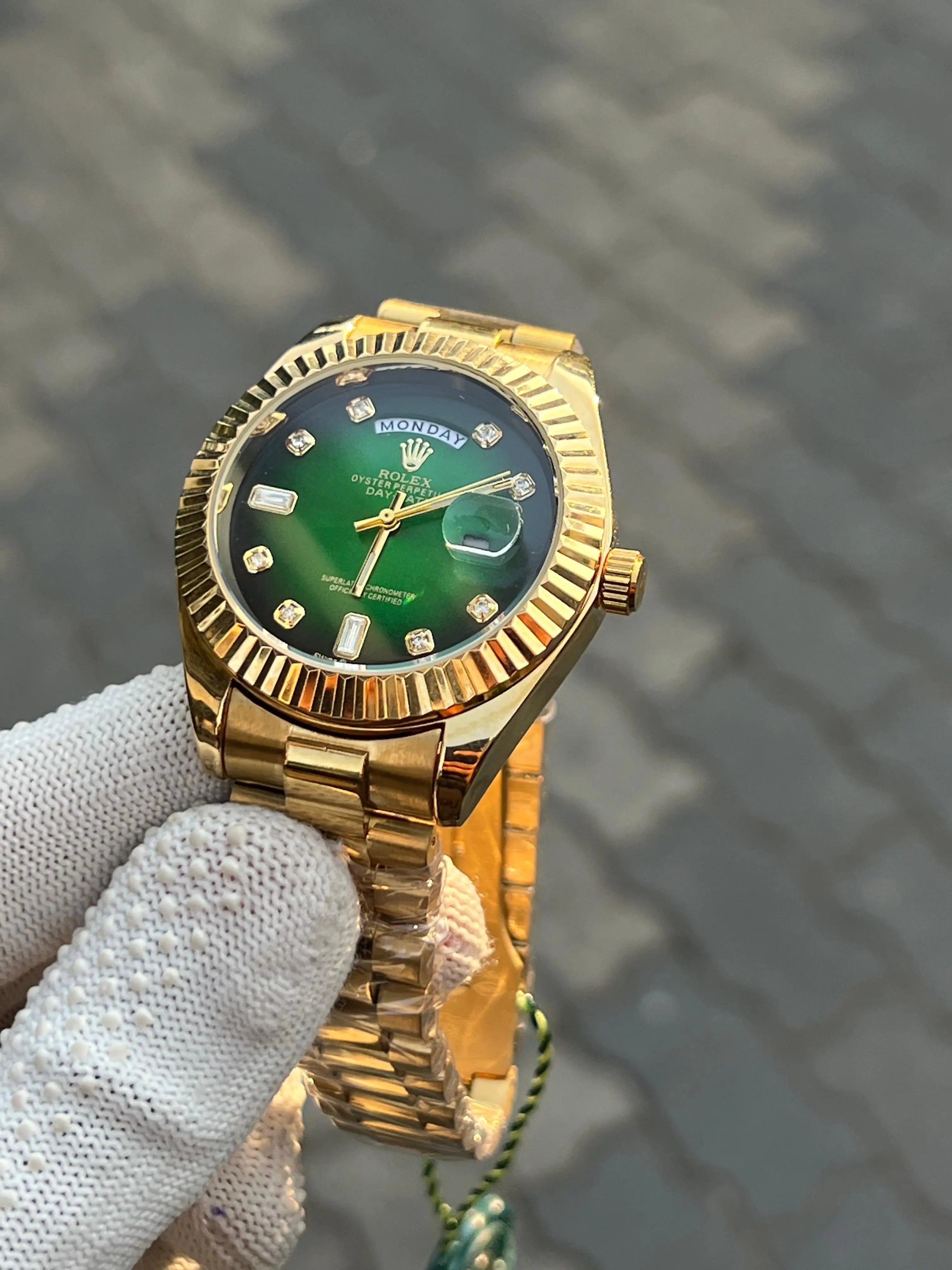 Rolex Day Date Gold Green Diamond