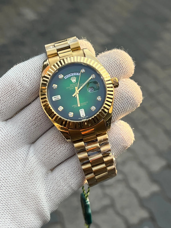 Rolex Day Date Gold Green Diamond