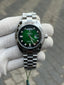 Rolex Day Date Silver Green Diamond