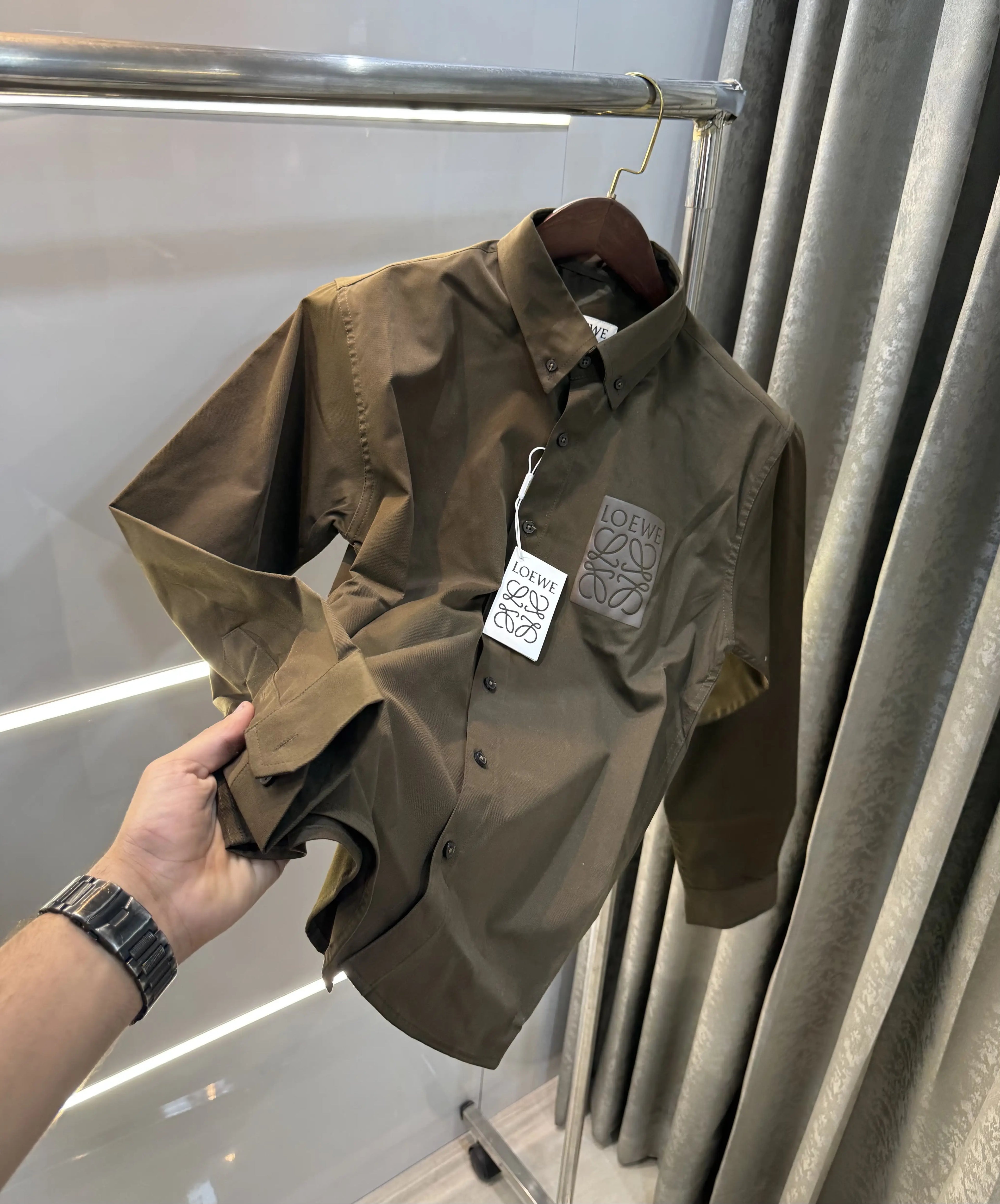 Loewe Brown Logo Work Premium Shirt