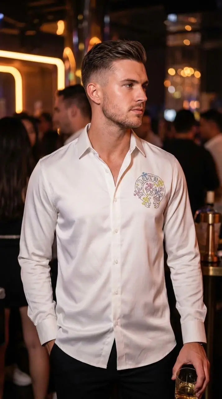 Chrome Hearts White Logo Work Imported Shirt