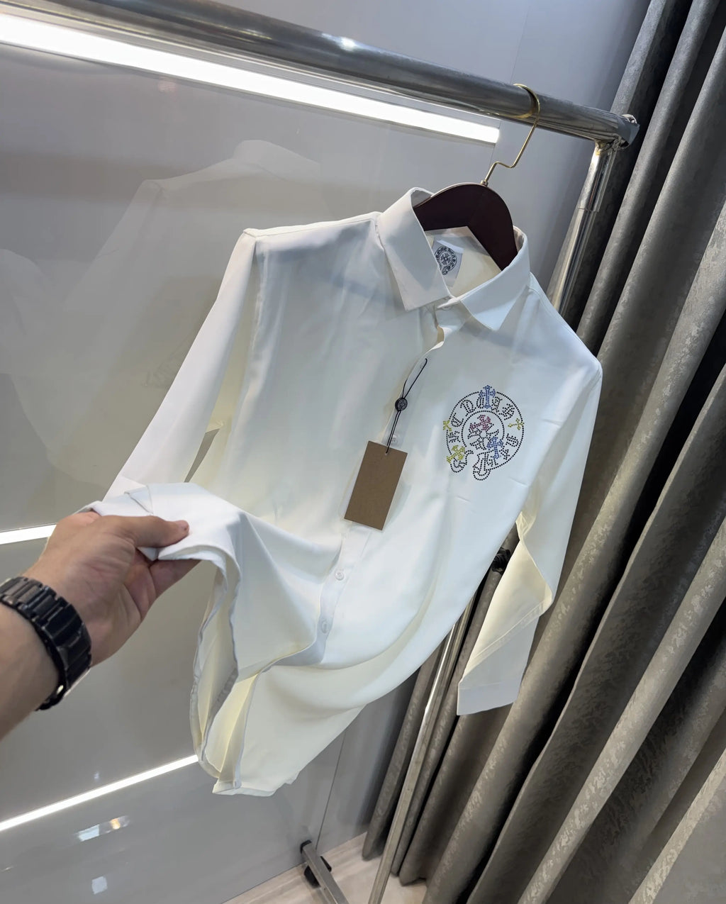 Chrome Hearts White Logo Work Imported Shirt