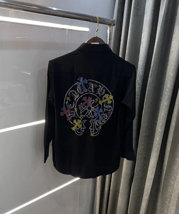 Chrome Hearts Black Logo Work Imported Shirt