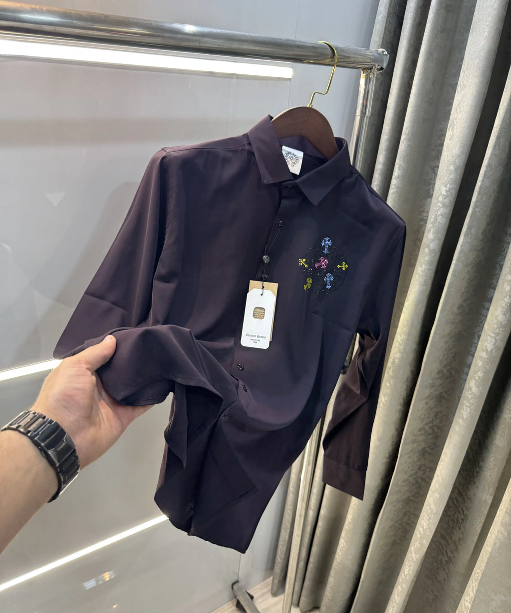 Chrome Hearts Wine Logo Work Imported Shirt
