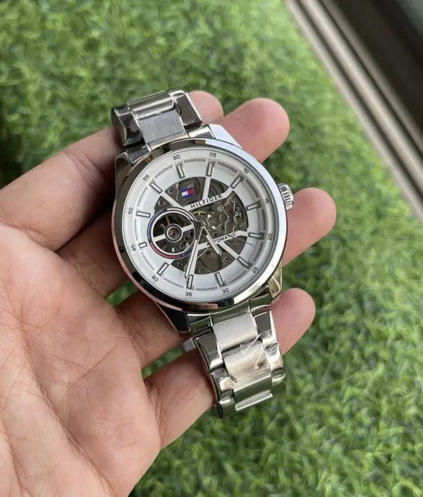 TOMMY HILFIGER AUTOMATIC SILVER WHITE