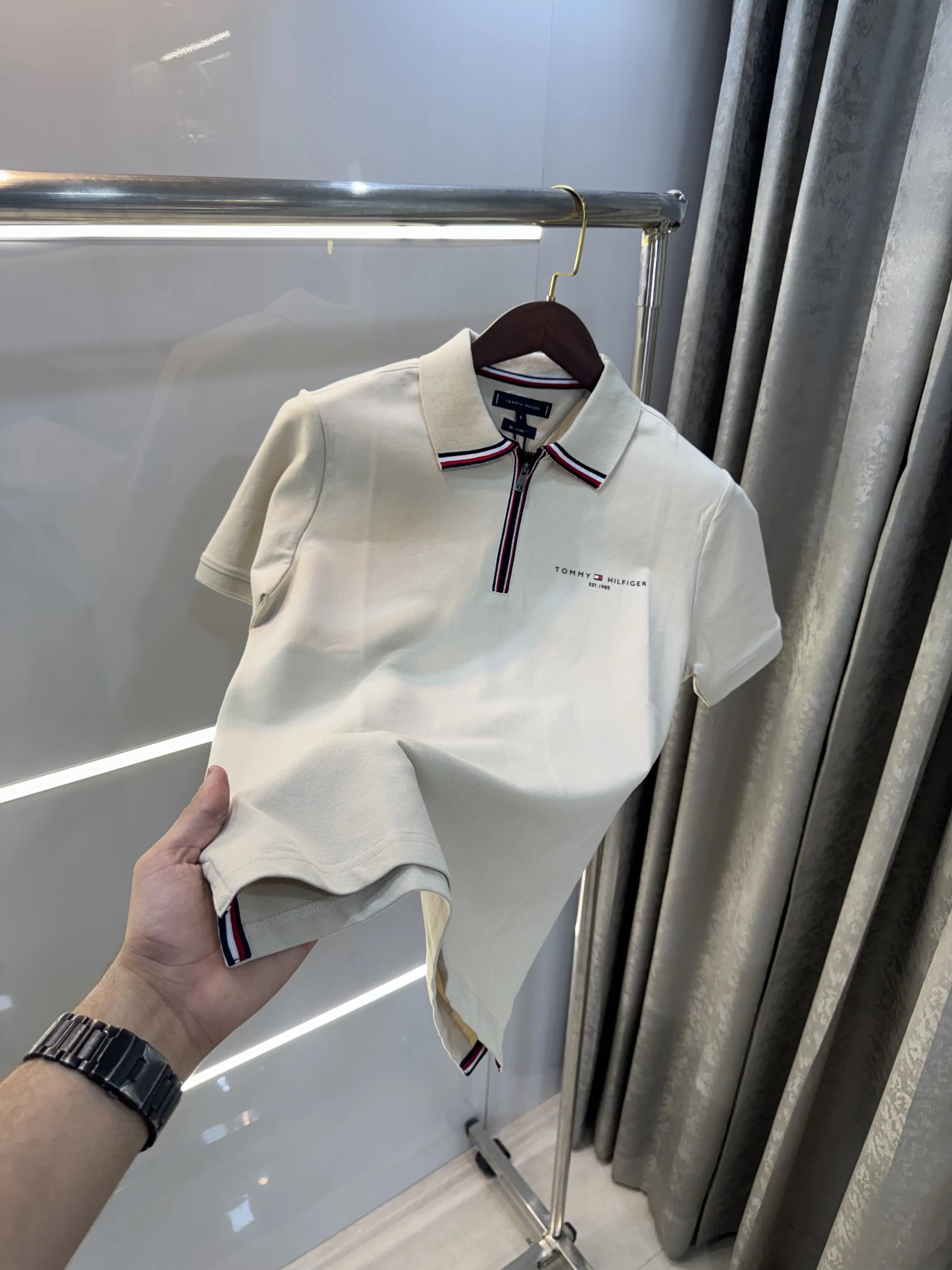 Tommy Hilfiger Cream Premium Polo T-shirt Secondary image