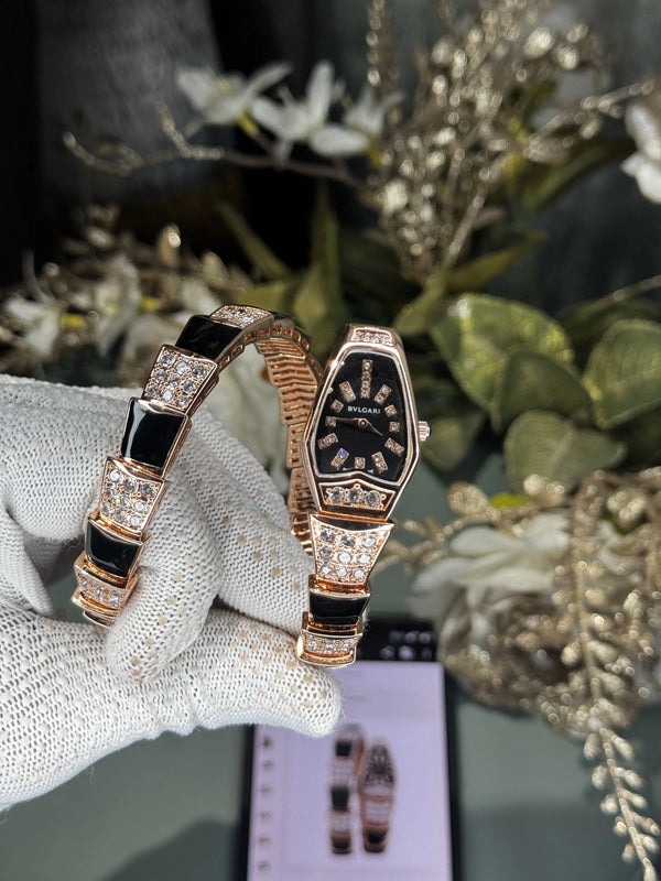 Bvlgari Serpenti Viper Japan Gold Black Premium Ladies Watch