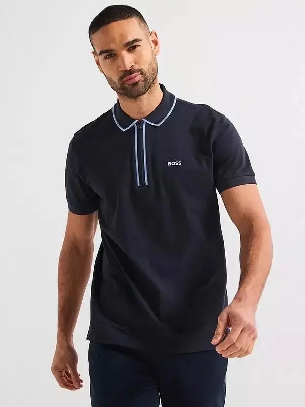 Hugo Boss Navy Blue Logo Work Premium Polo T-shirt