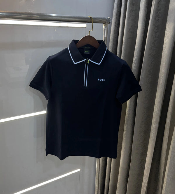 Hugo Boss Navy Blue Logo Work Premium Polo T-shirt
