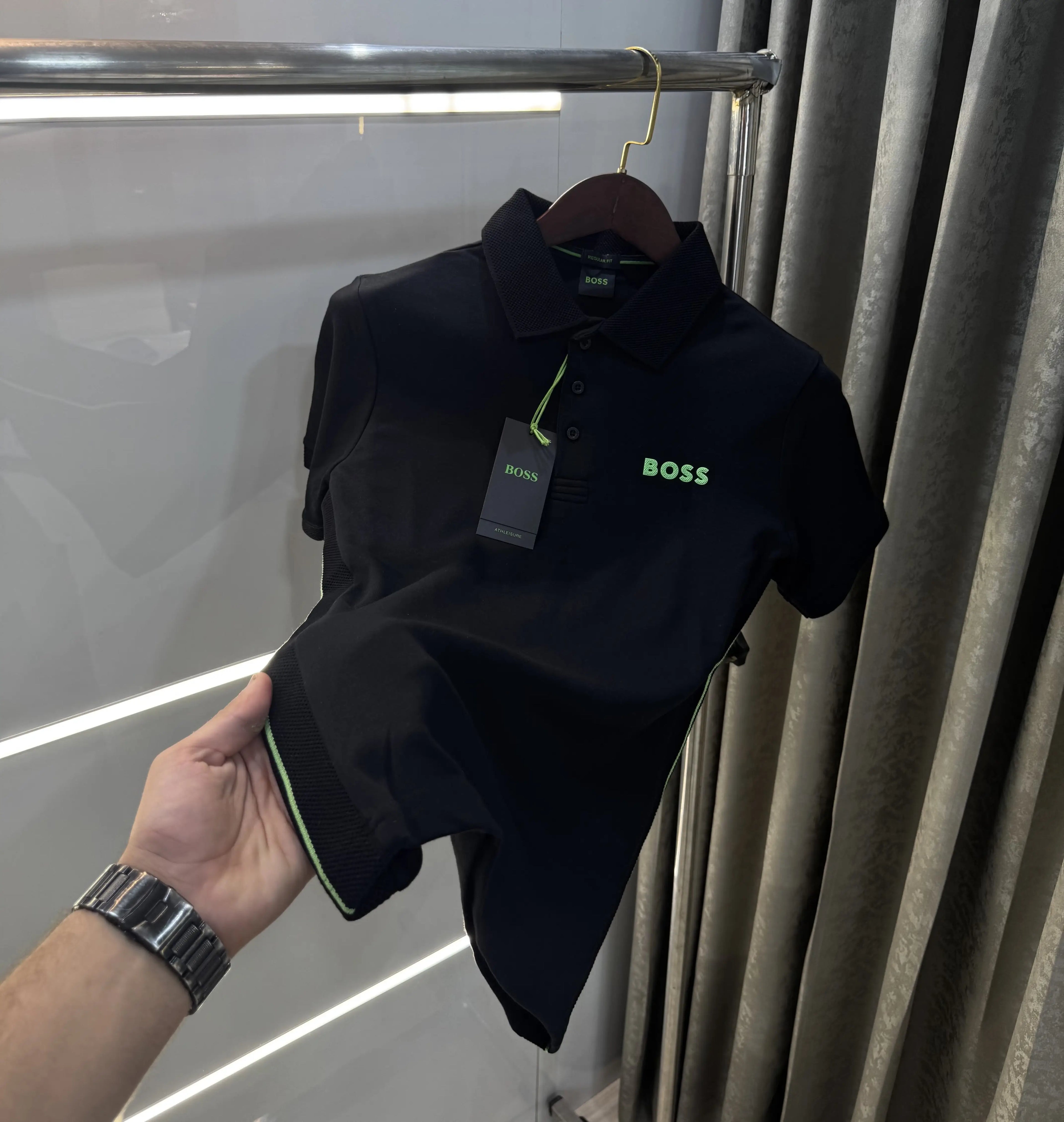 Hug o Bos s Black Logo Work Premium Polo T-shirt