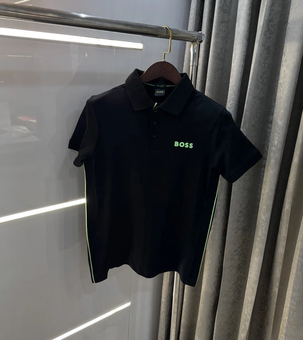 Hug o Bos s Black Logo Work Premium Polo T-shirt