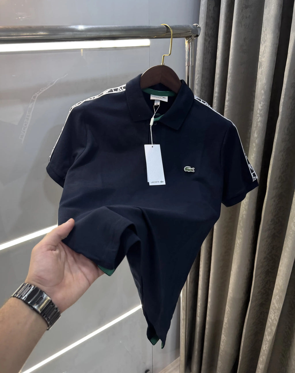 Lacost e Navy Blue Logo Work Premium Polo T-Shirt