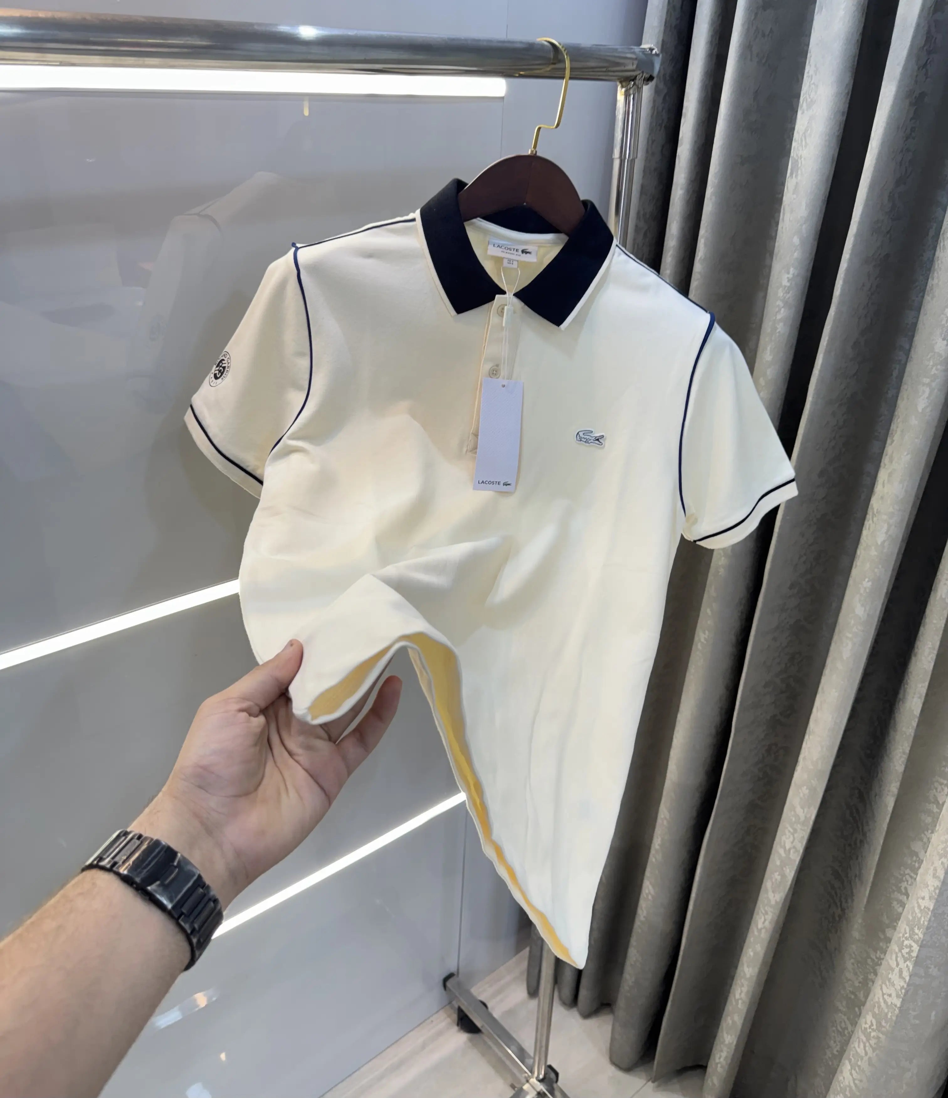 Lacost e Cream Logo Work Premium Polo T-Shirt