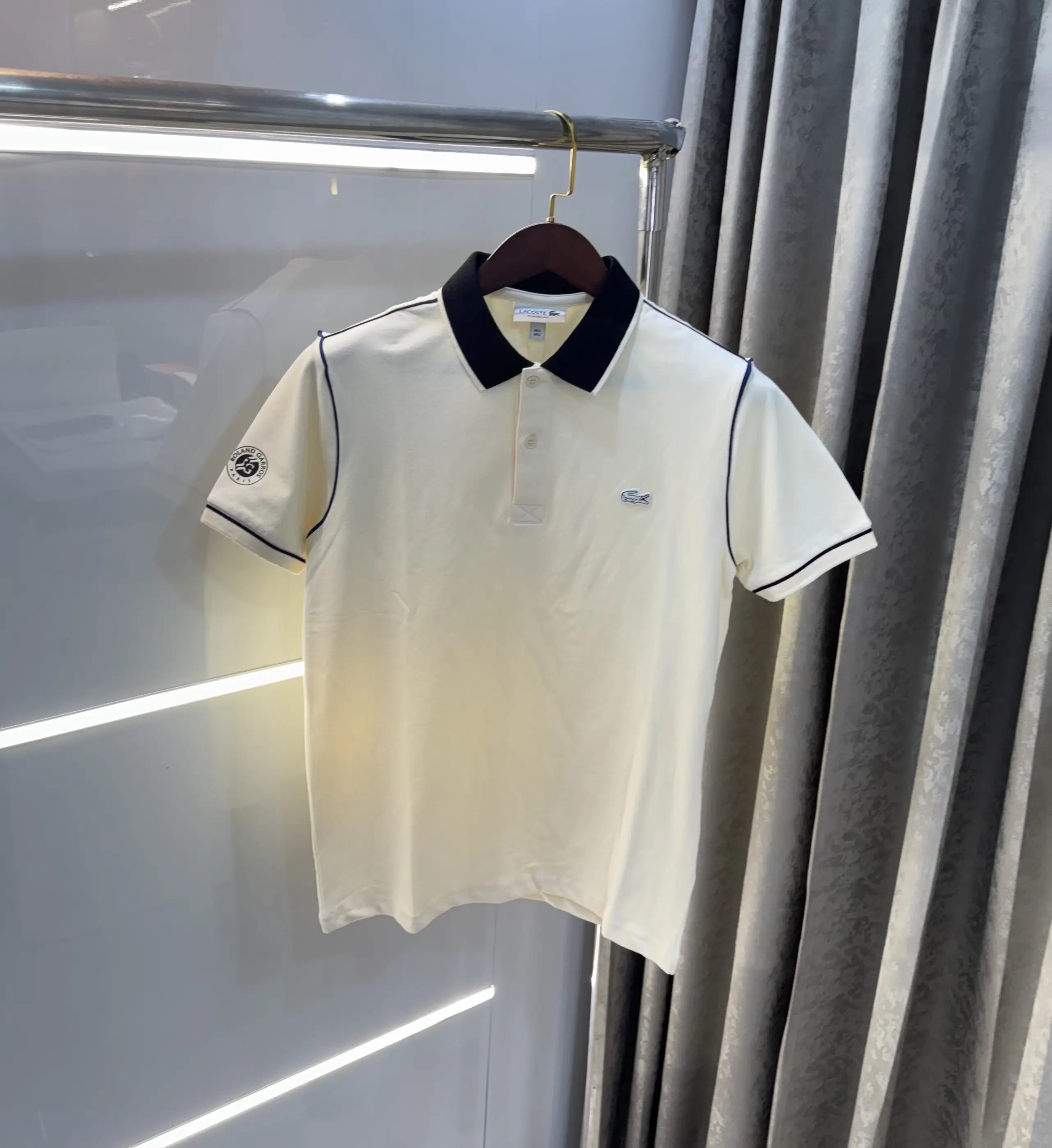 Lacost e Cream Logo Work Premium Polo T-Shirt