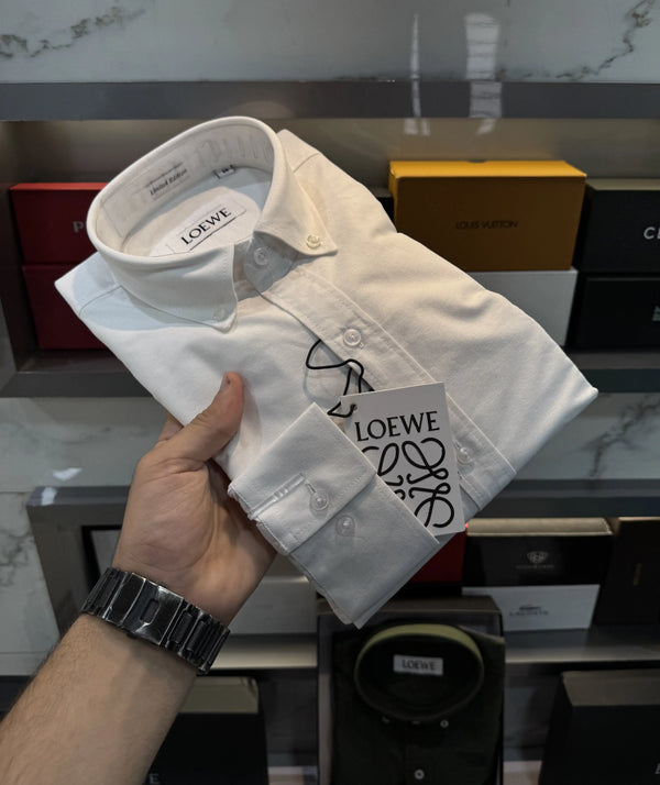 Loewe White Embroidery Logo Shirt With Premium Box Packing