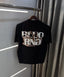 Bluorang Black Embossed Logo Imported Oversized T-Shirt