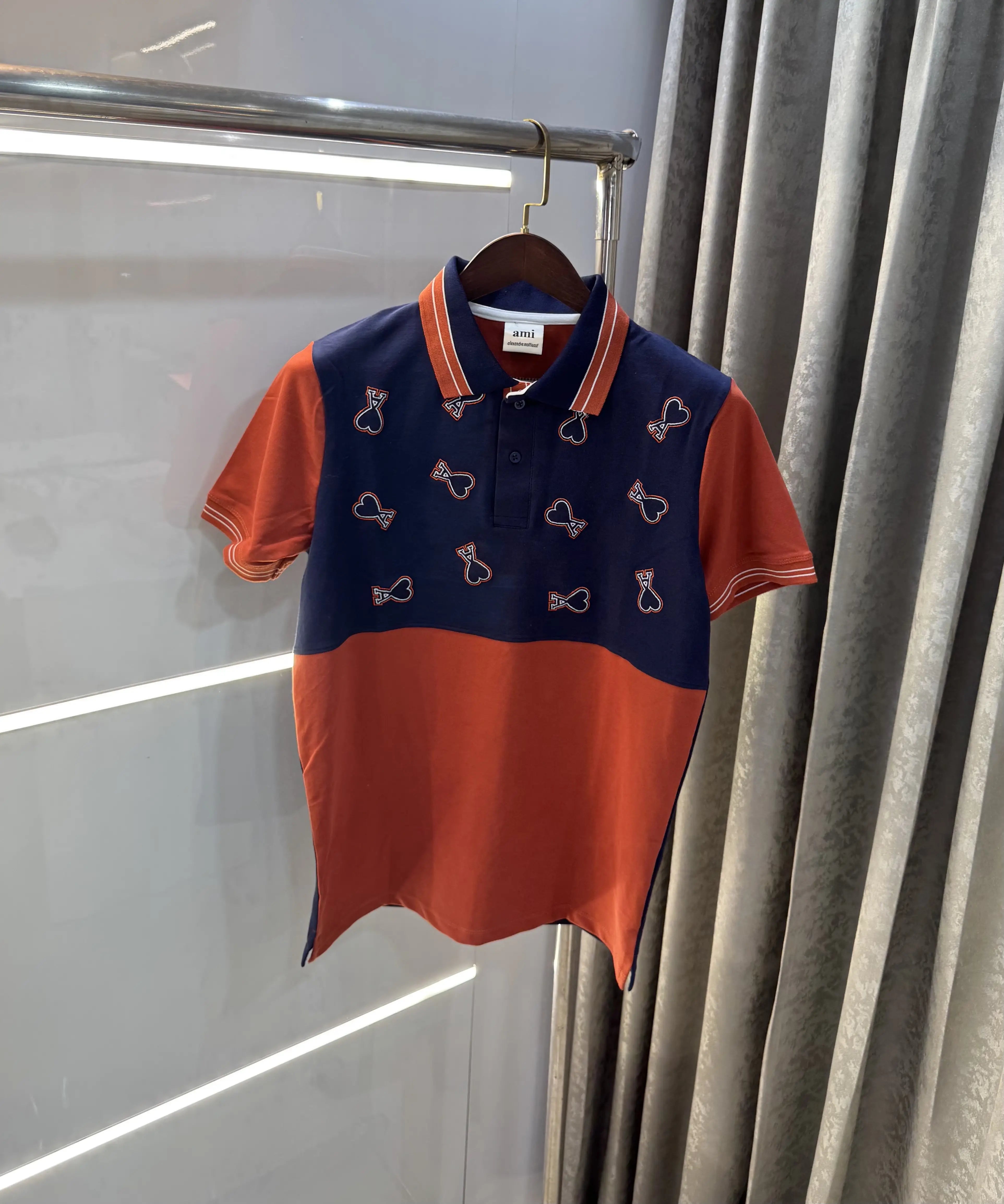 Ami Paris Orange Premium Polo T-Shirt Secondary image