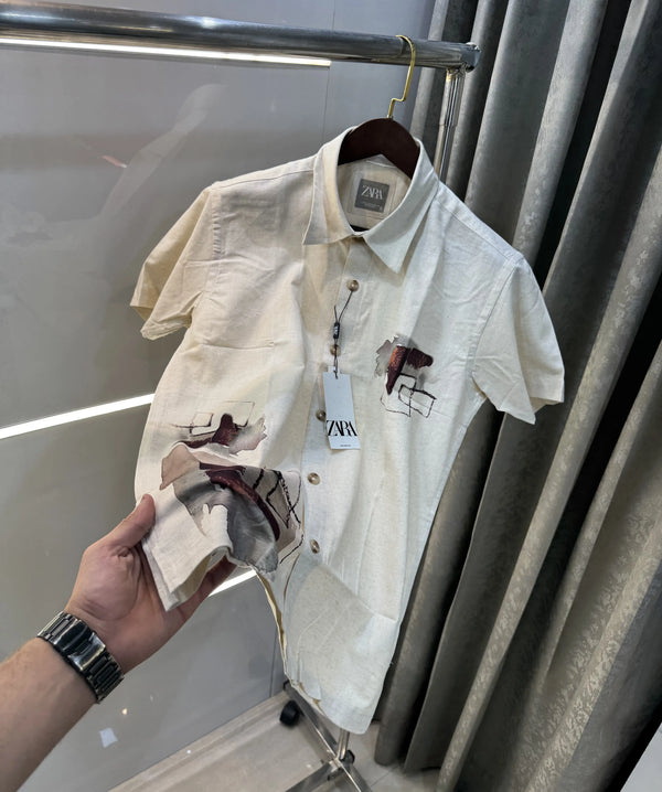 Zara Beige 8 Premium Linen Shirt
