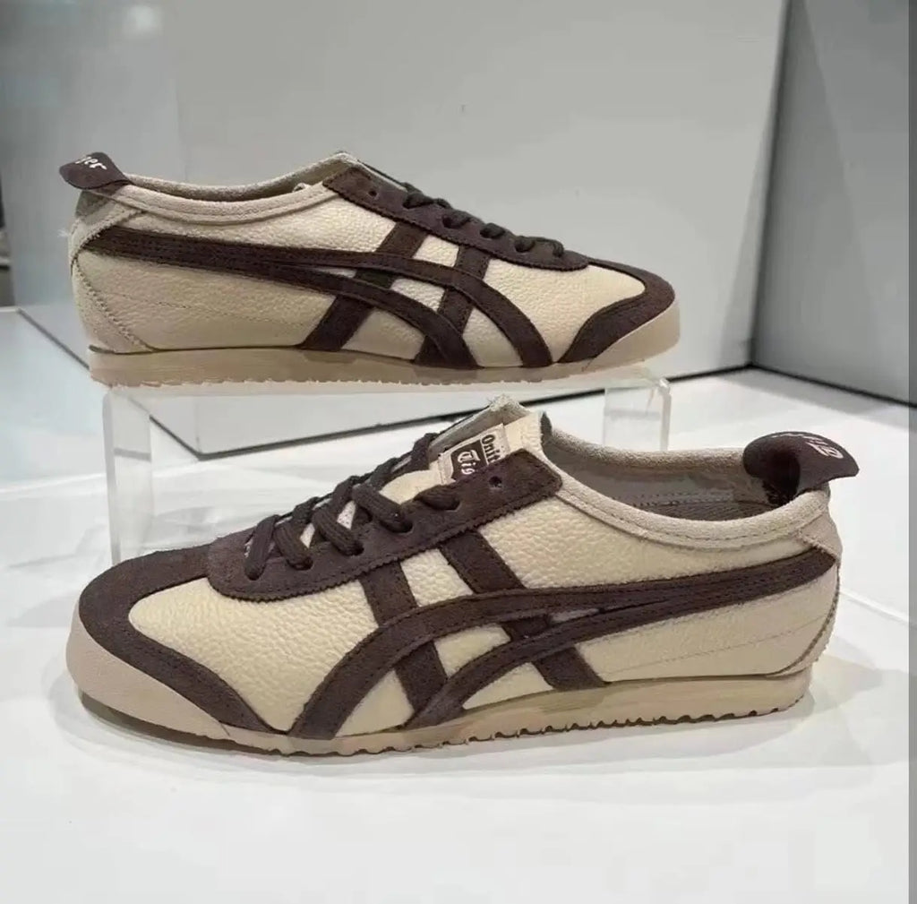 Onitsuka Tiger Mexico 66 Beige Chocolate Brown 7A Premium sneakers D-2073