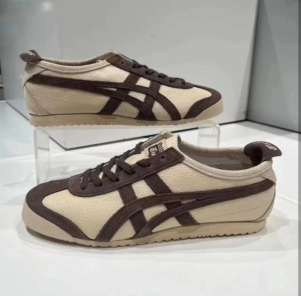 Onitsuka Tiger Mexico 66 Beige Chocolate Brown 7A Premium sneakers D-2073