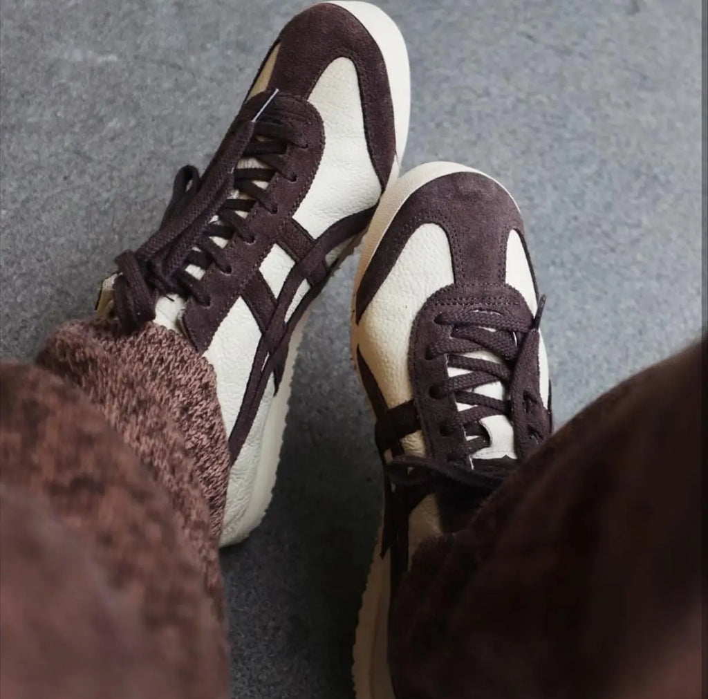 Onitsuka Tiger Mexico 66 Beige Chocolate Brown 7A Premium sneakers D-2073