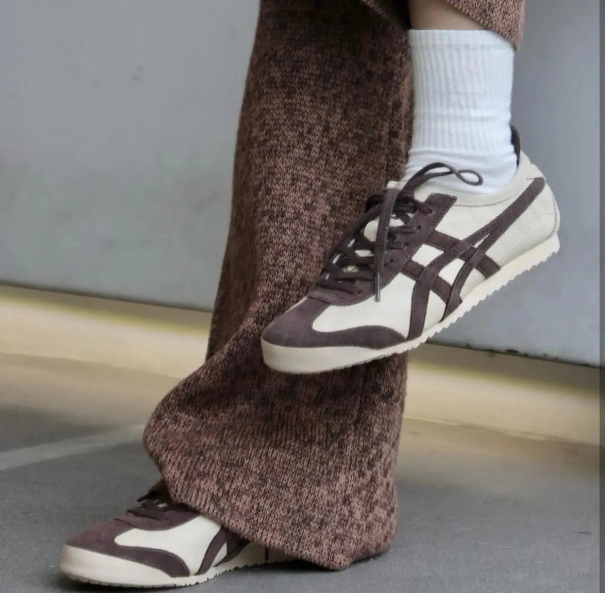 Onitsuka Tiger Mexico 66 Beige Chocolate Brown 7A Premium sneakers D-2073