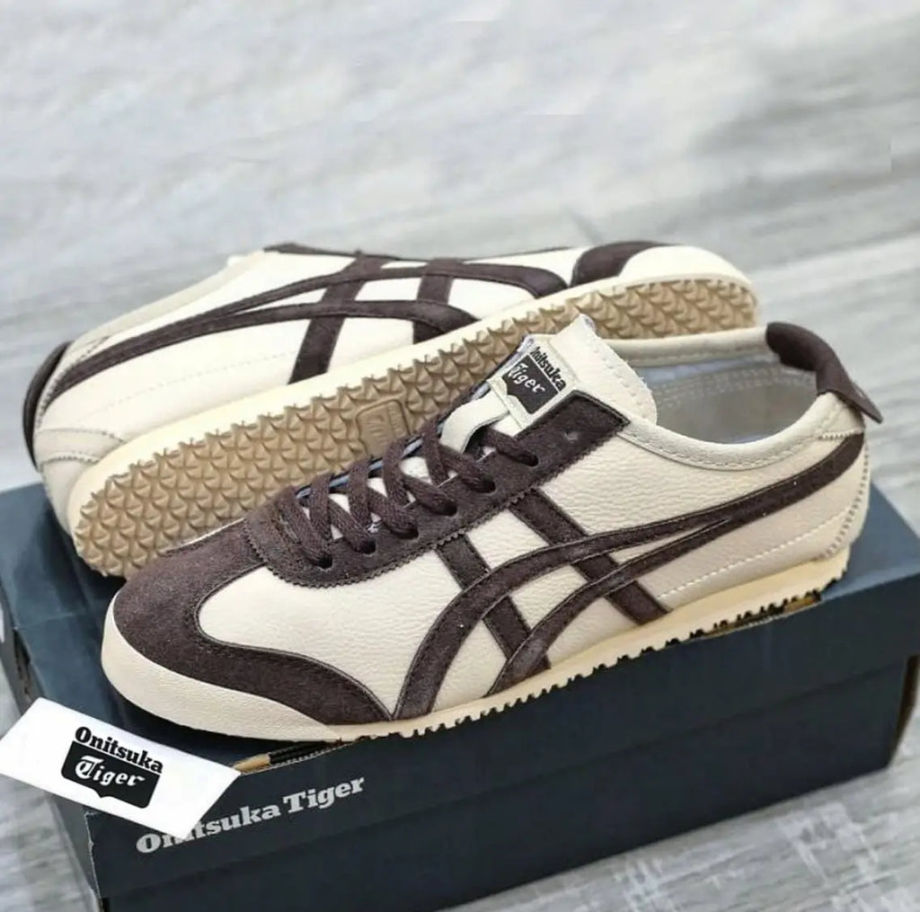 Onitsuka Tiger Mexico 66 Beige Chocolate Brown 7A Premium sneakers D-2073