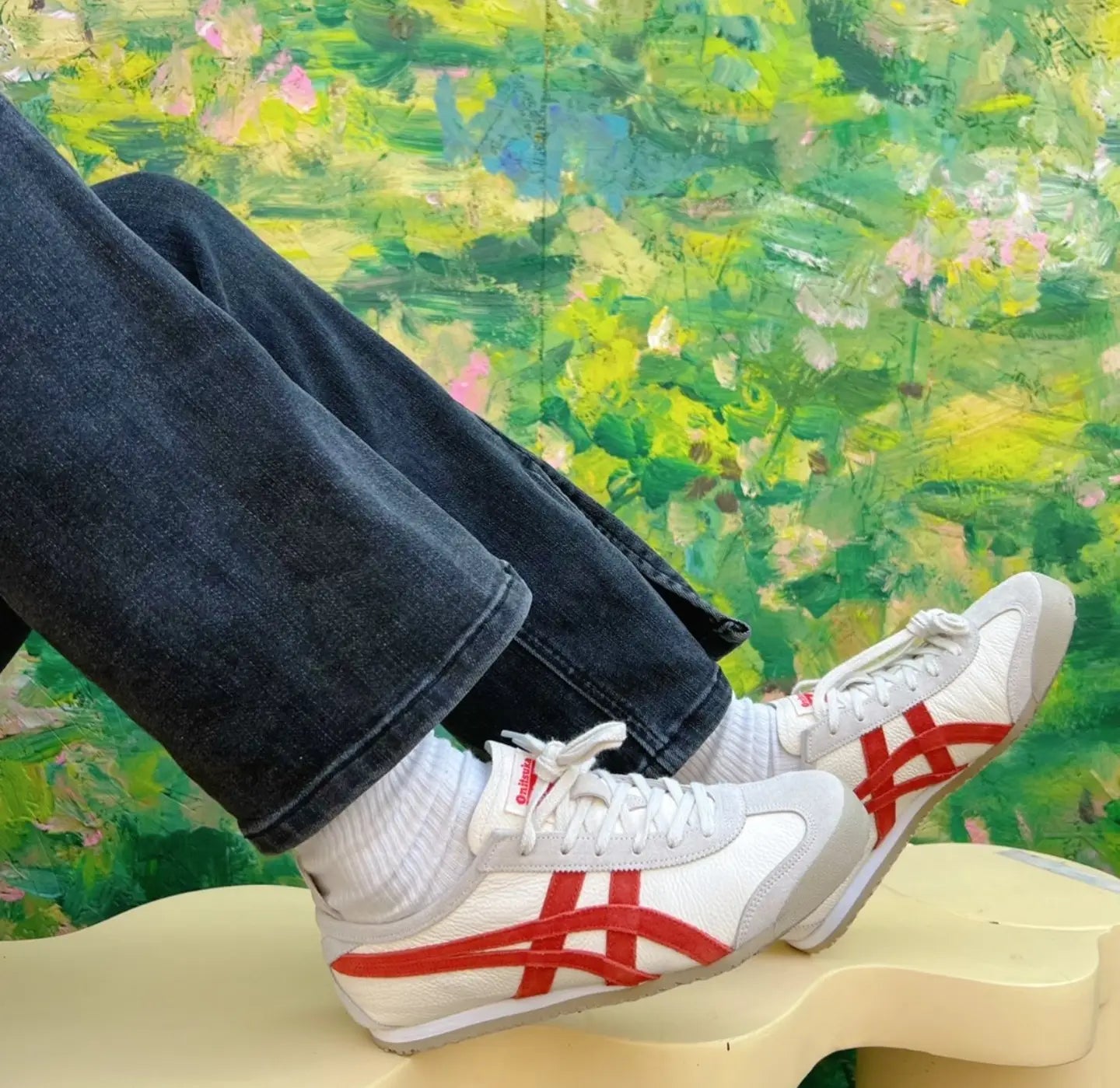 Onitsuka Tiger Mexico 66 VIN Beige  White  Red  7A Premium Sneakers (D-2068)
