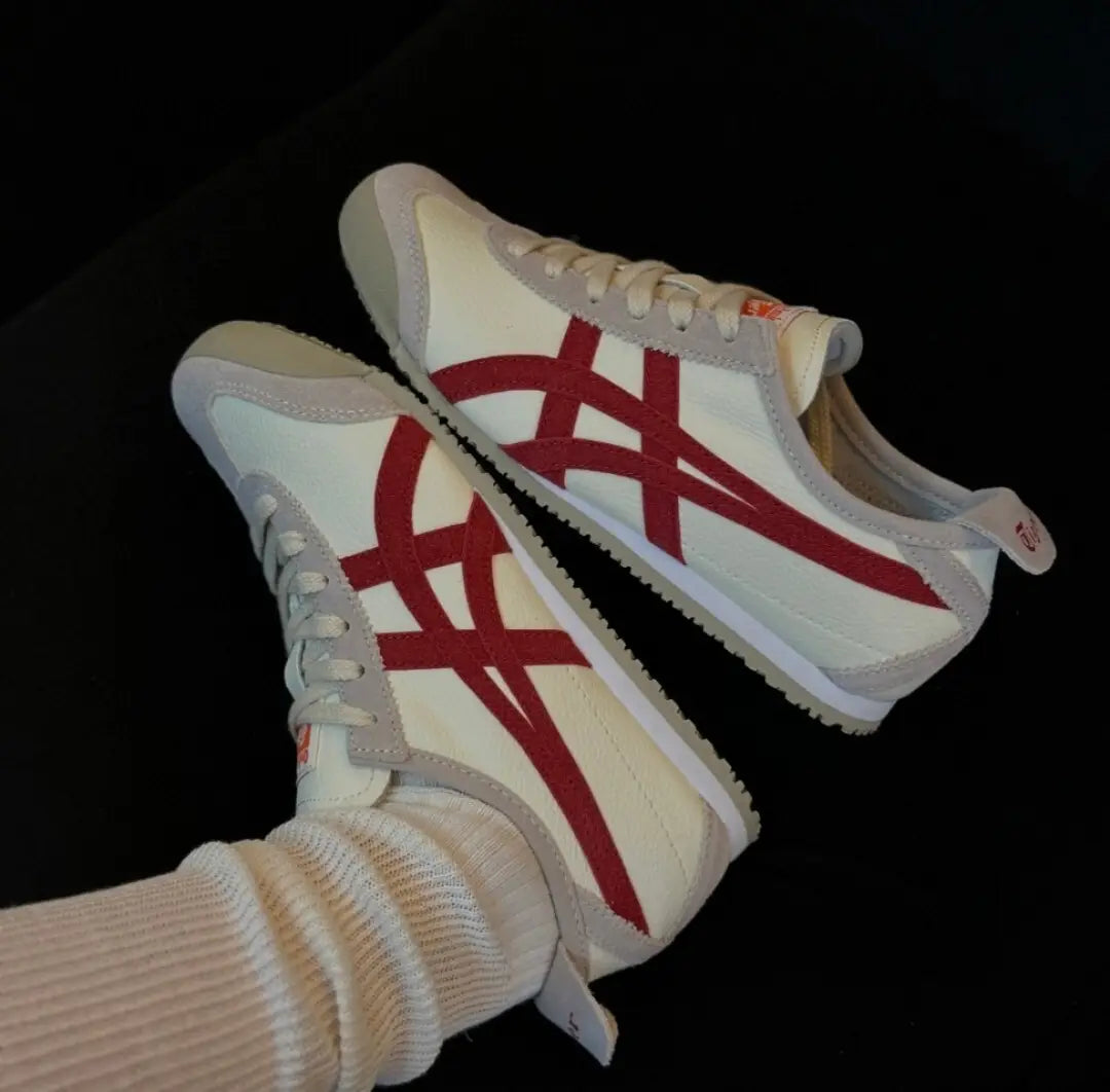 Onitsuka Tiger Mexico 66 VIN Beige  White  Red  7A Premium Sneakers (D-2068)