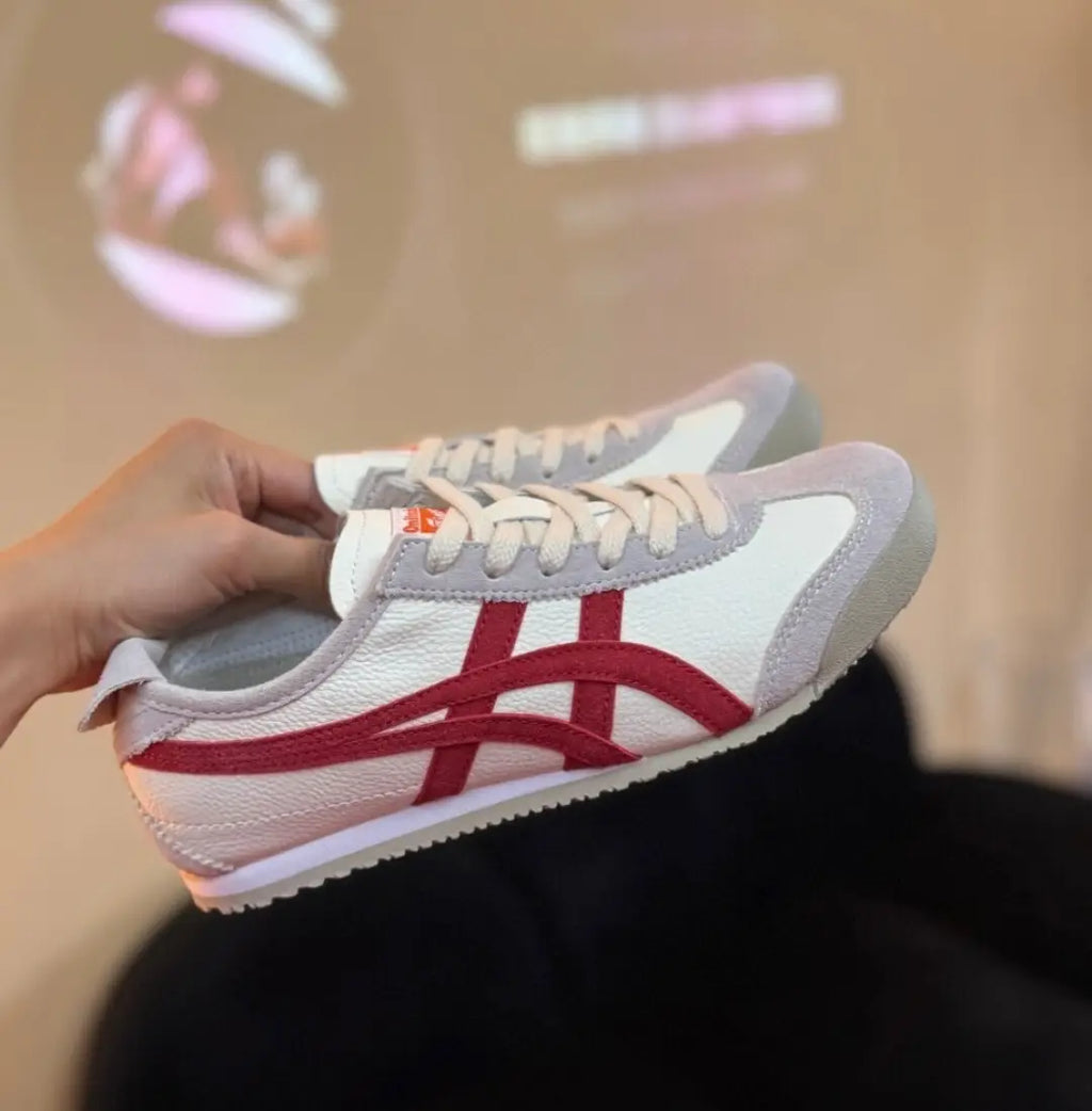 Onitsuka Tiger Mexico 66 VIN Beige  White  Red  7A Premium Sneakers (D-2068)