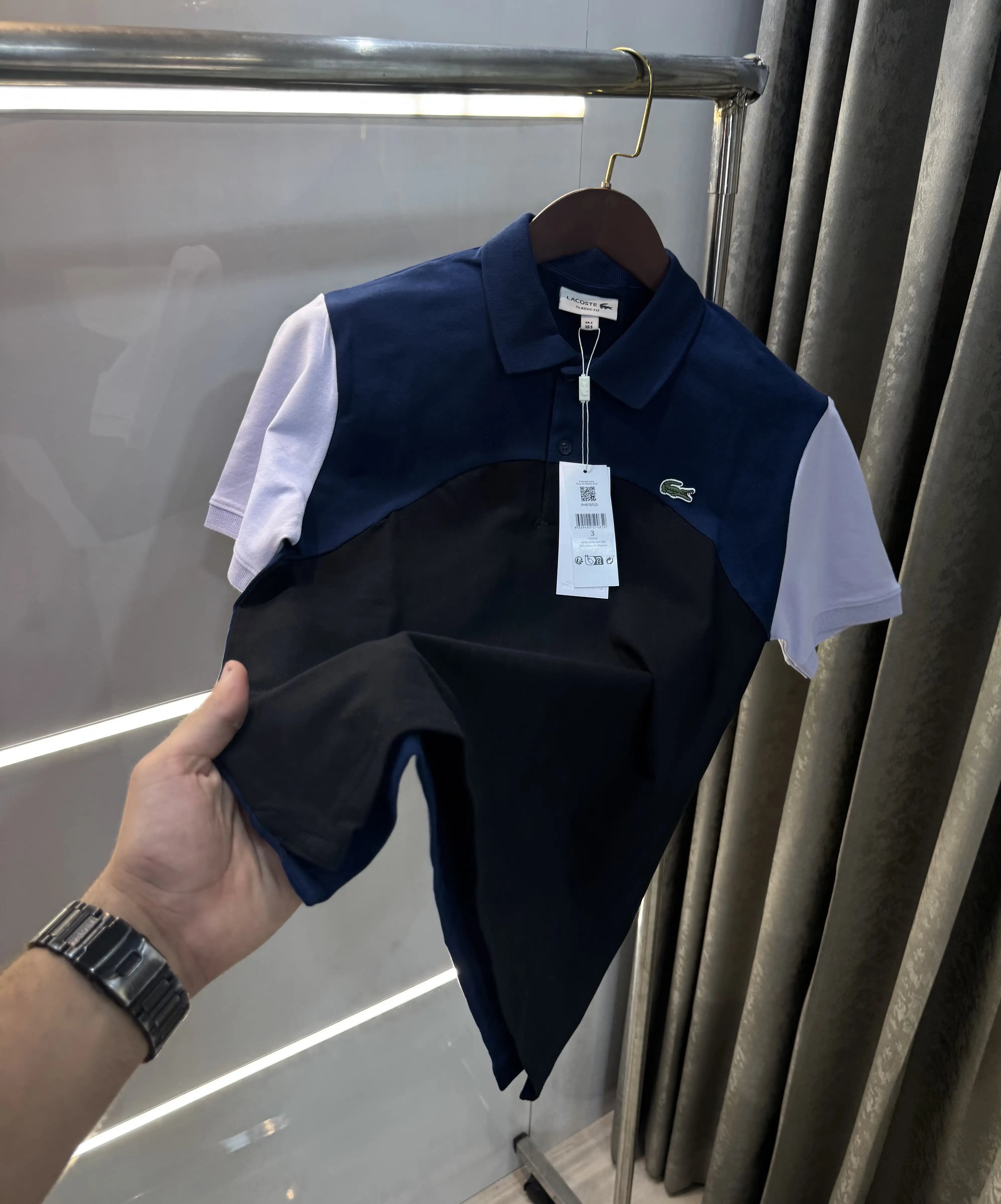 Lacost e Navy Blue Logo Work Premium Polo T-Shirt Main image