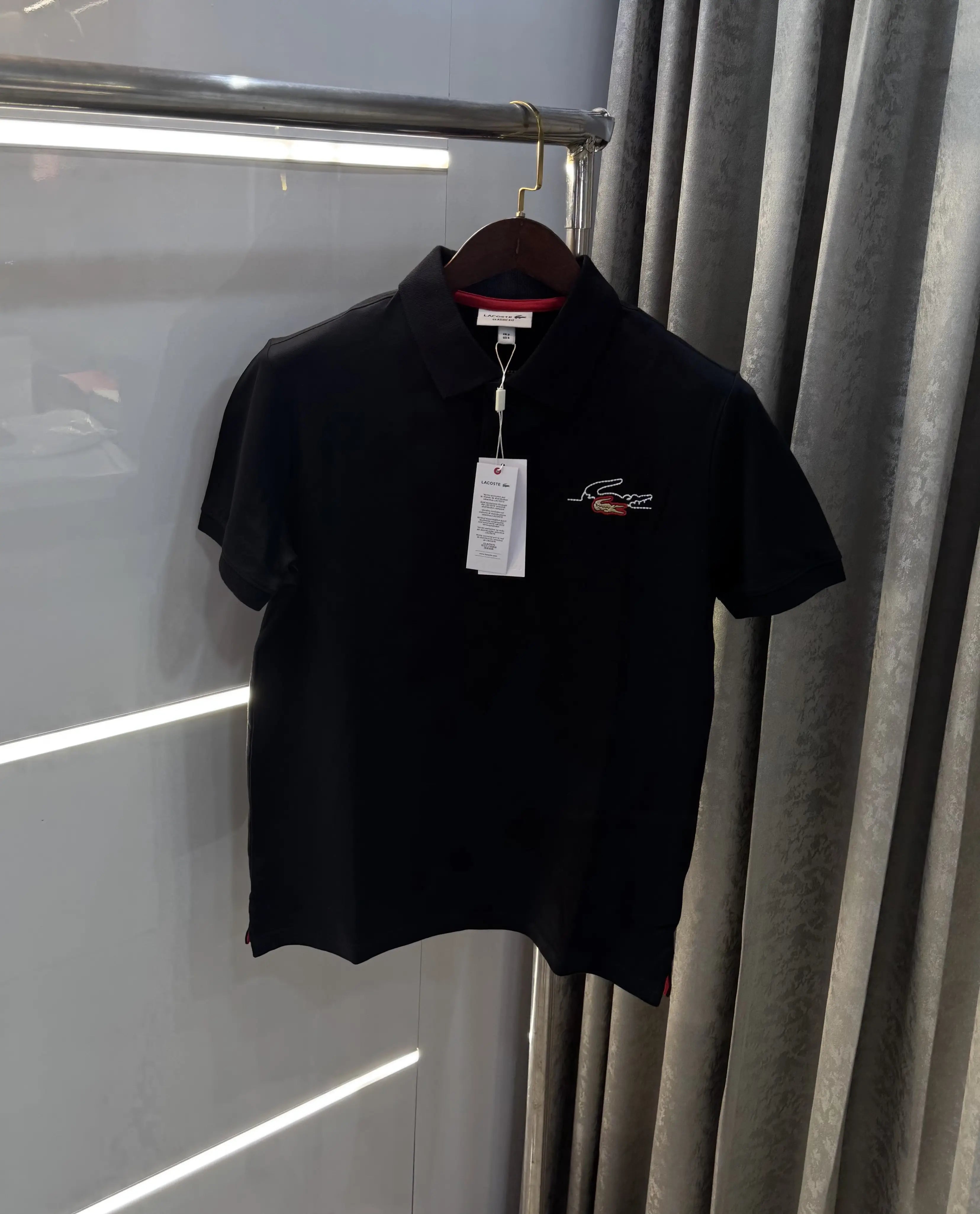 Lacost e Black Logo Work Premium Polo T-Shirt