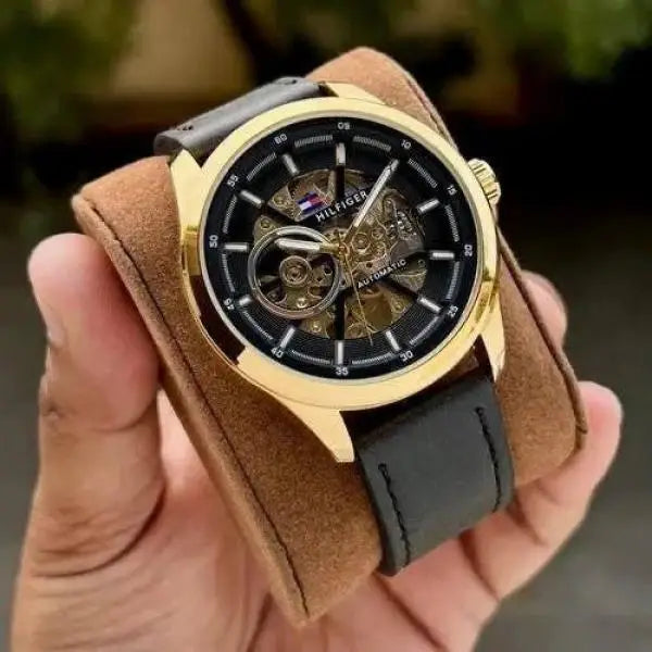 Tommy_hilfiger Automatic GOLD Black LEATHER Main image