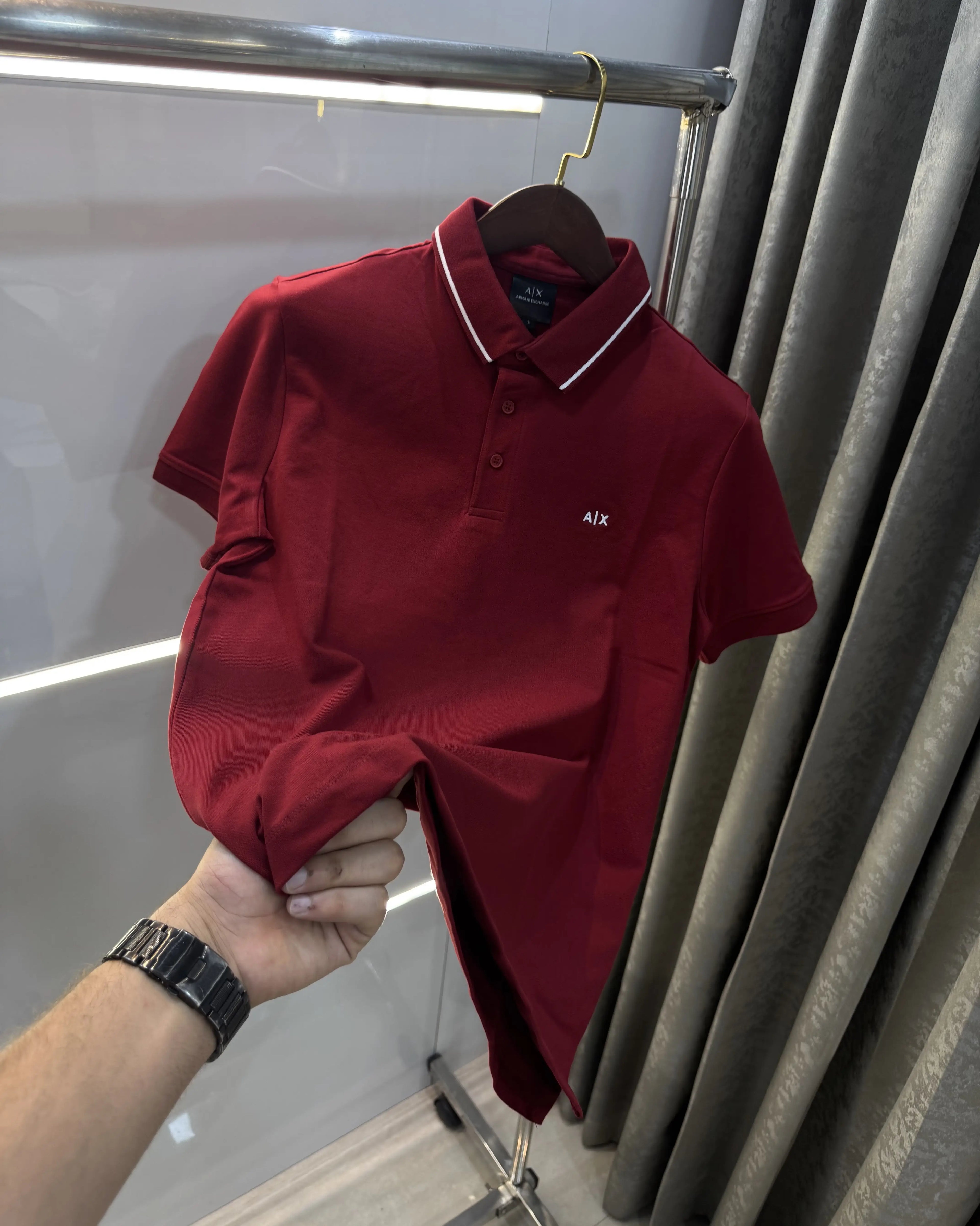 Arman i Exchange Maroon Logo Work Premium Polo T-Shirt